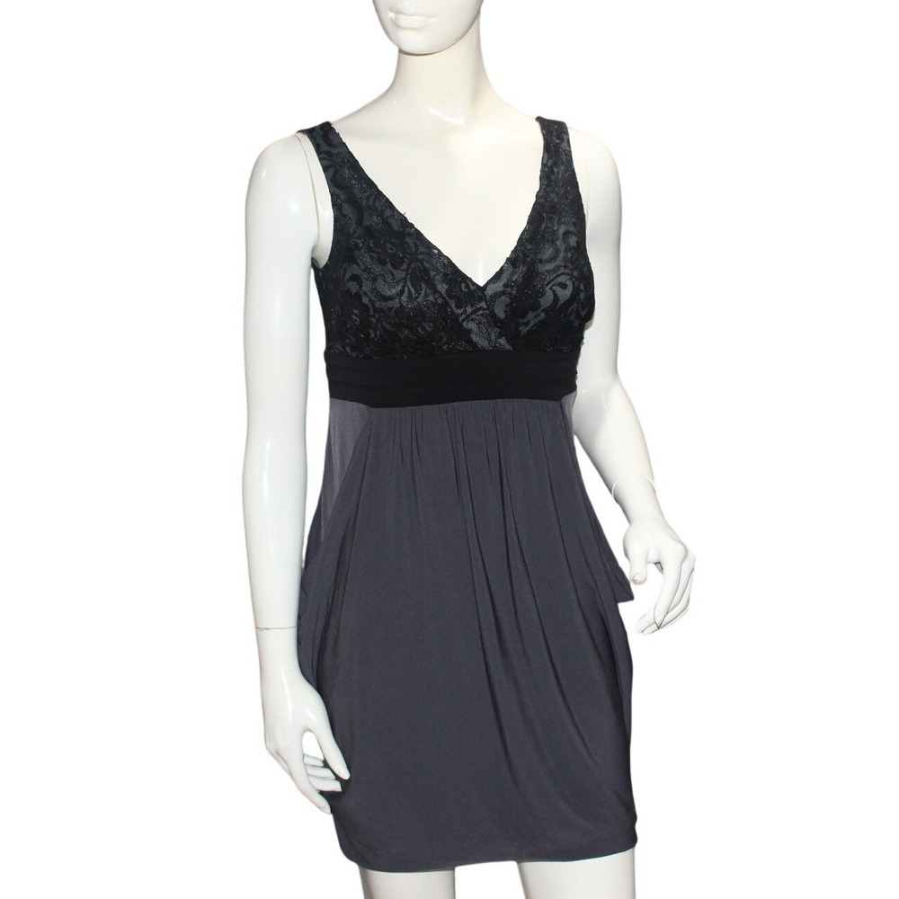 Trixxi Black Lace Empire Waist Sleeveless Dress Small